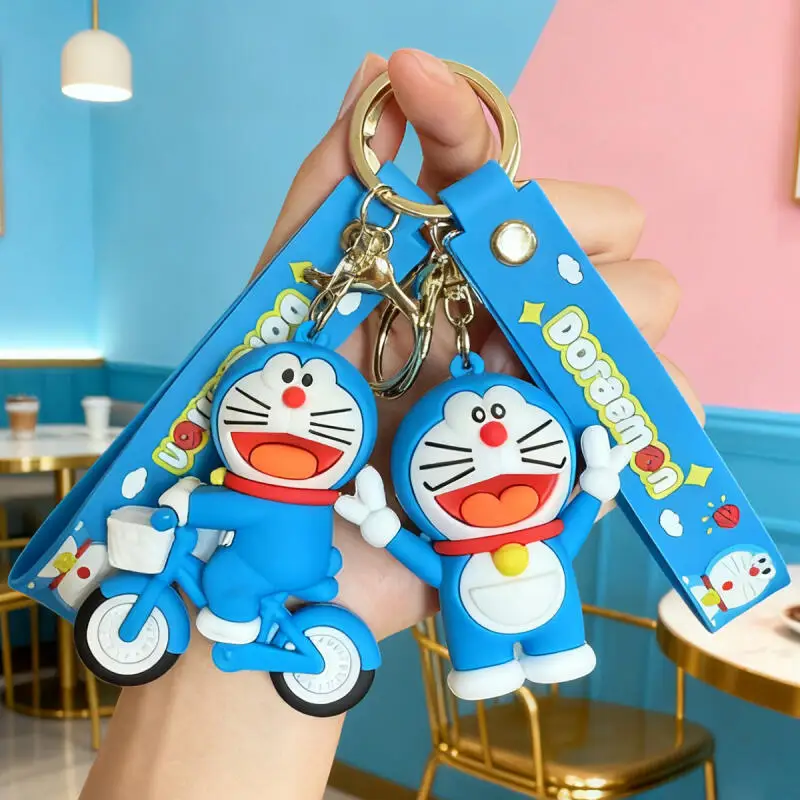 Kawaii Doraemon Keychain Cartoon Pvc Lanyard Key Ring Car Backpack Cute Decoration Creativity Anime Peripherals Friend Gift Toy