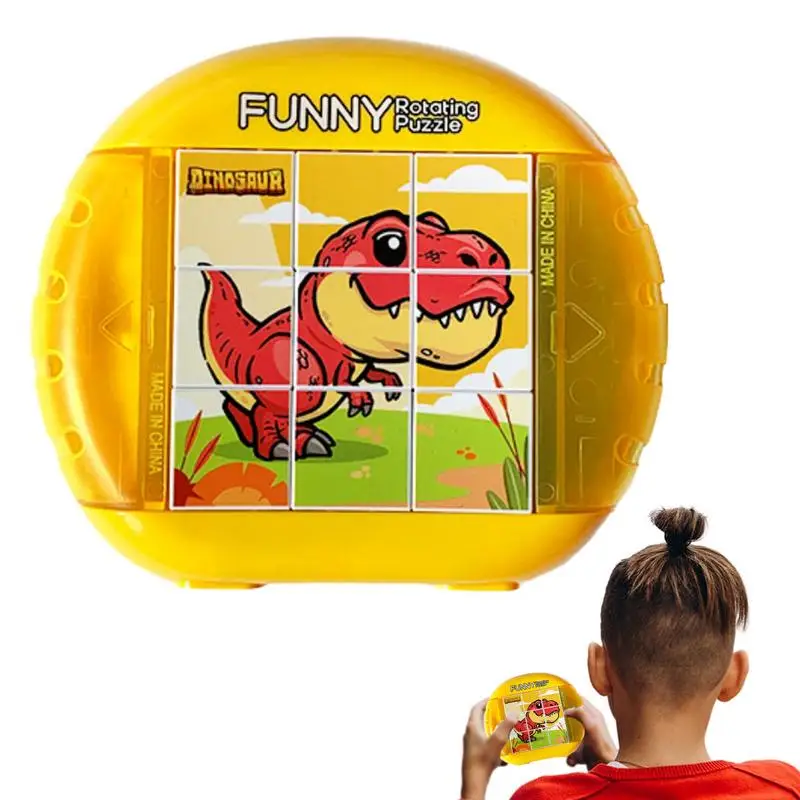 Rotating Puzzle Toy Educational Sensory Toy Fine Motor Skills Development Dinosaur Puzzels Toy Kids Birthday Party Favors Treat