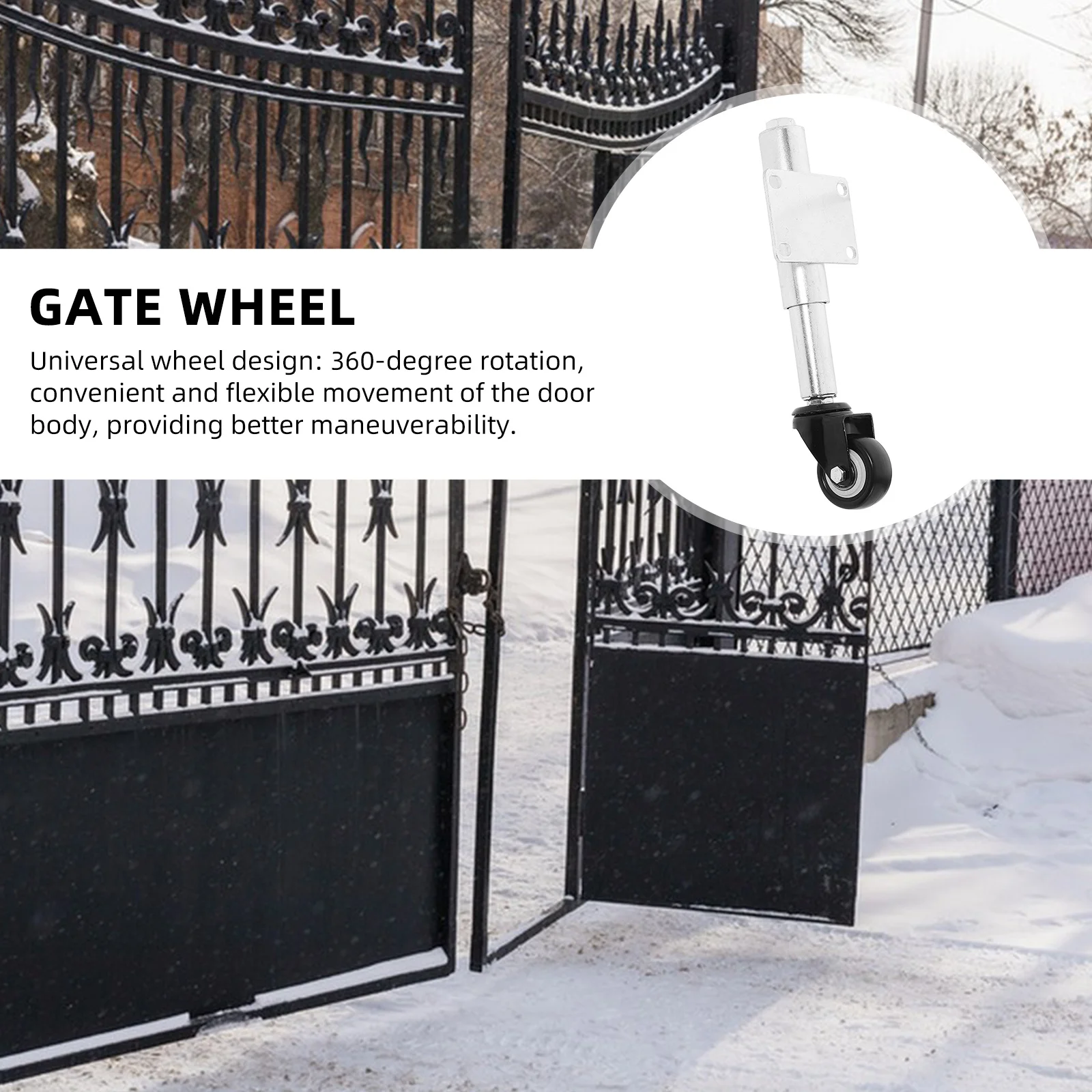 

Heavy Duty Caster Wheel For Metal Tube Shock-Absorbing Sliding Gate Wheels Adjustable Fence Support Roller Yard Gate