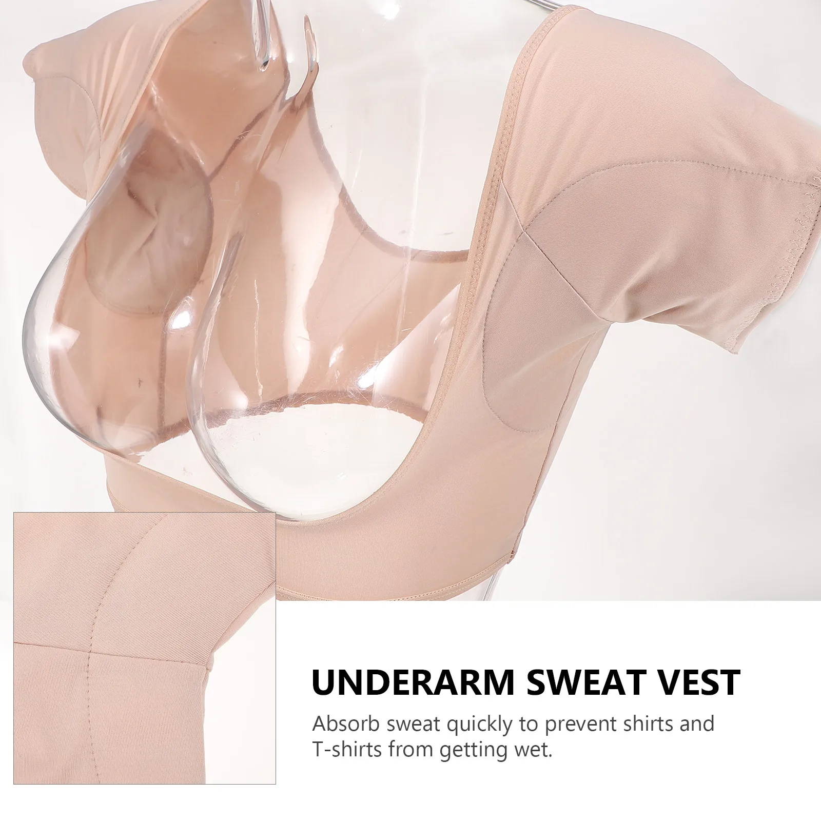 

1pc Underarm Sweat Pads Vest Armpit Shield Ladies Cotton Liner Summer Jogging Running Washable Reusable Breathing Elastic