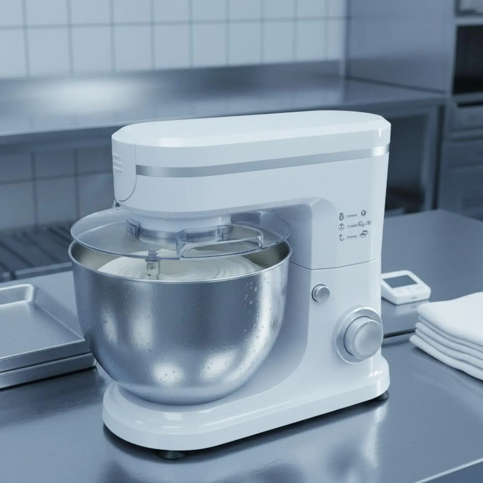 Electric Stand Mixer Multi Function Planetary Mixer Kitchen Appliance Splash Guard Stainless Steel Bowl for Caterers, Restaurant