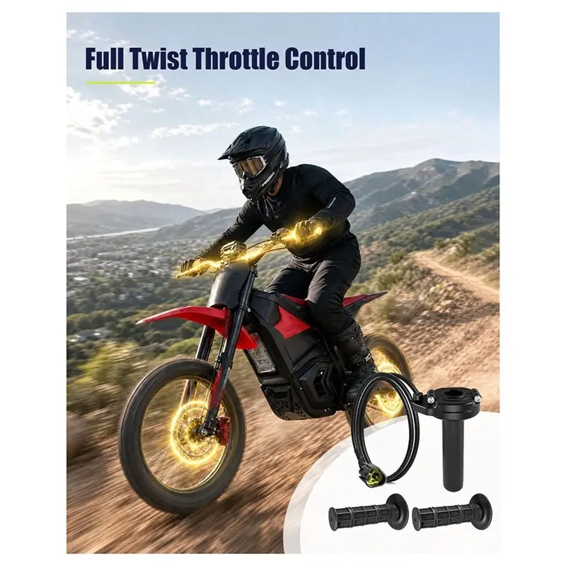 A02Q-Complete Throttle Assembly Full Twist Throttle Handle Kit For Yozma IN10 Valtinsu Strike Shadow SX E-Bike