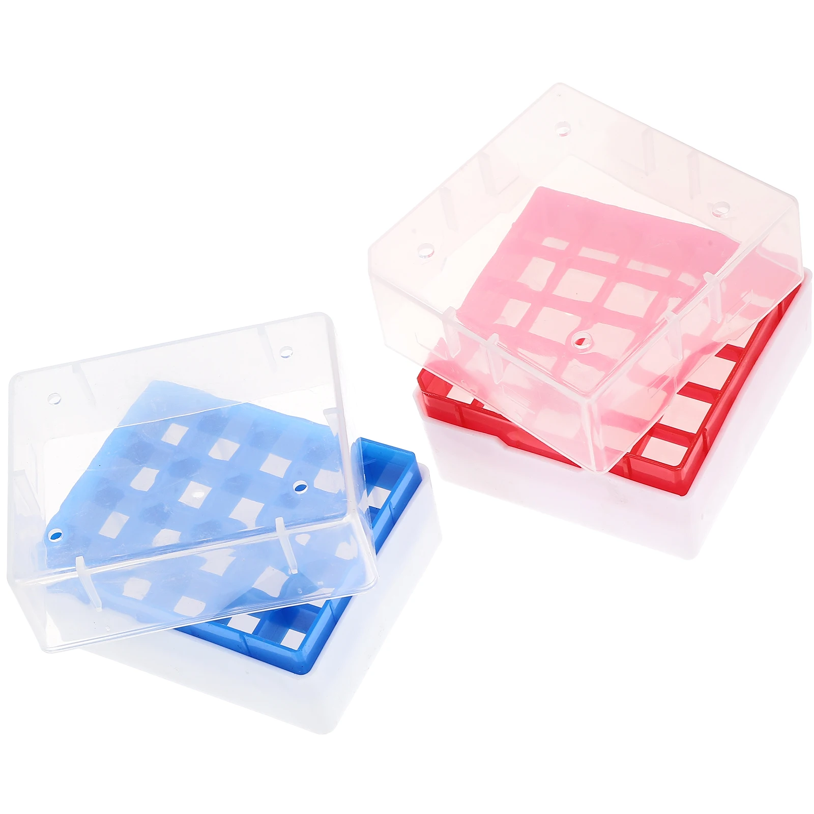 

2Pcs Cryovial Storage Box Freezing Tube Holder PP Test Tube Racks Color Multi Compartment