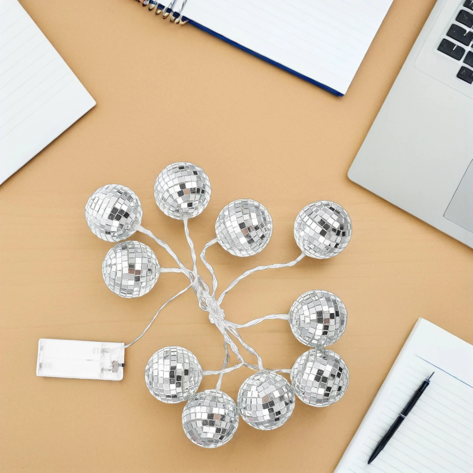 1 set 1 Set Led Disco Ball String Light Mirror Decorative Party Lights For Home Wedding Christmas Festival Patio Outdoor Use