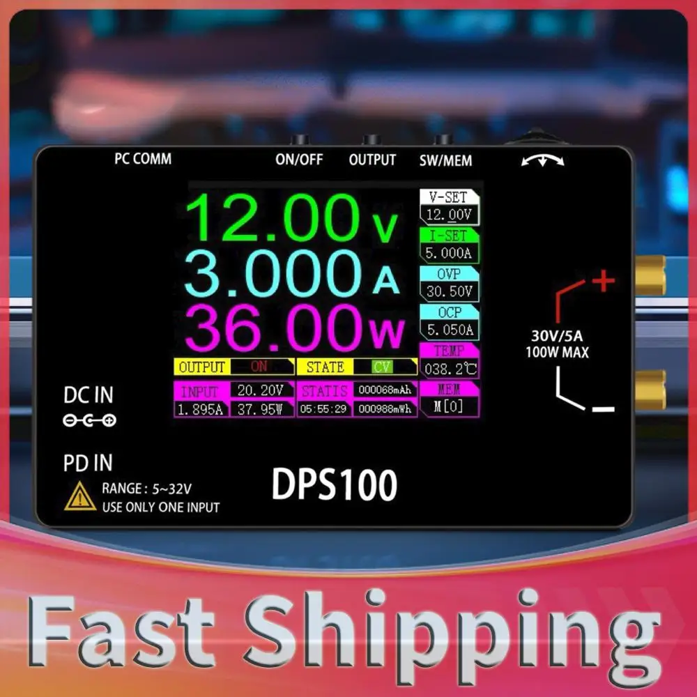 

DPS100 Adjustable Voltage Regulator 30V 5A 100W Programmable Voltage Regulator Power Supply DC LAB Supply Power Supplies