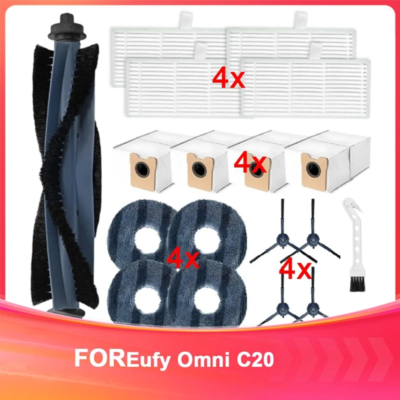 Hoofdzijborstel, filter, doekje, stofzak, accessoireset voor Eufy stofzuiger voor Omni C20 stofzuiger-AT36