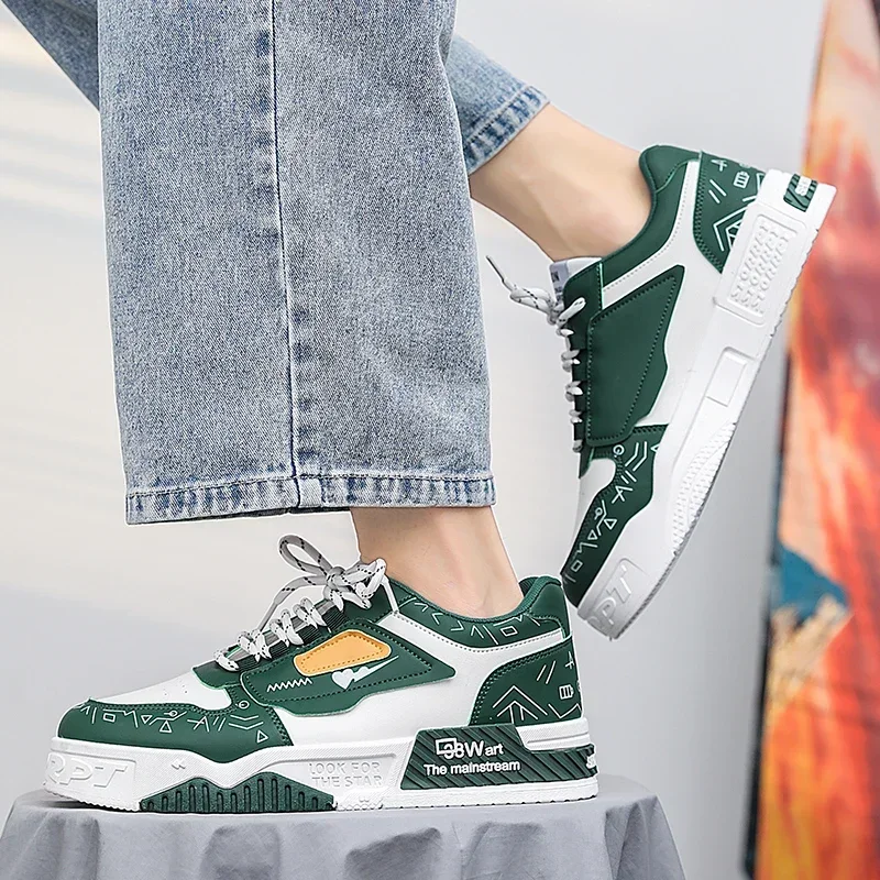 

LiveDay Men's Casual Sneakers Summer Shoes Leather Luxury Designer Outdoor Sports Running Platform Hiking Fashion Flat Shoes