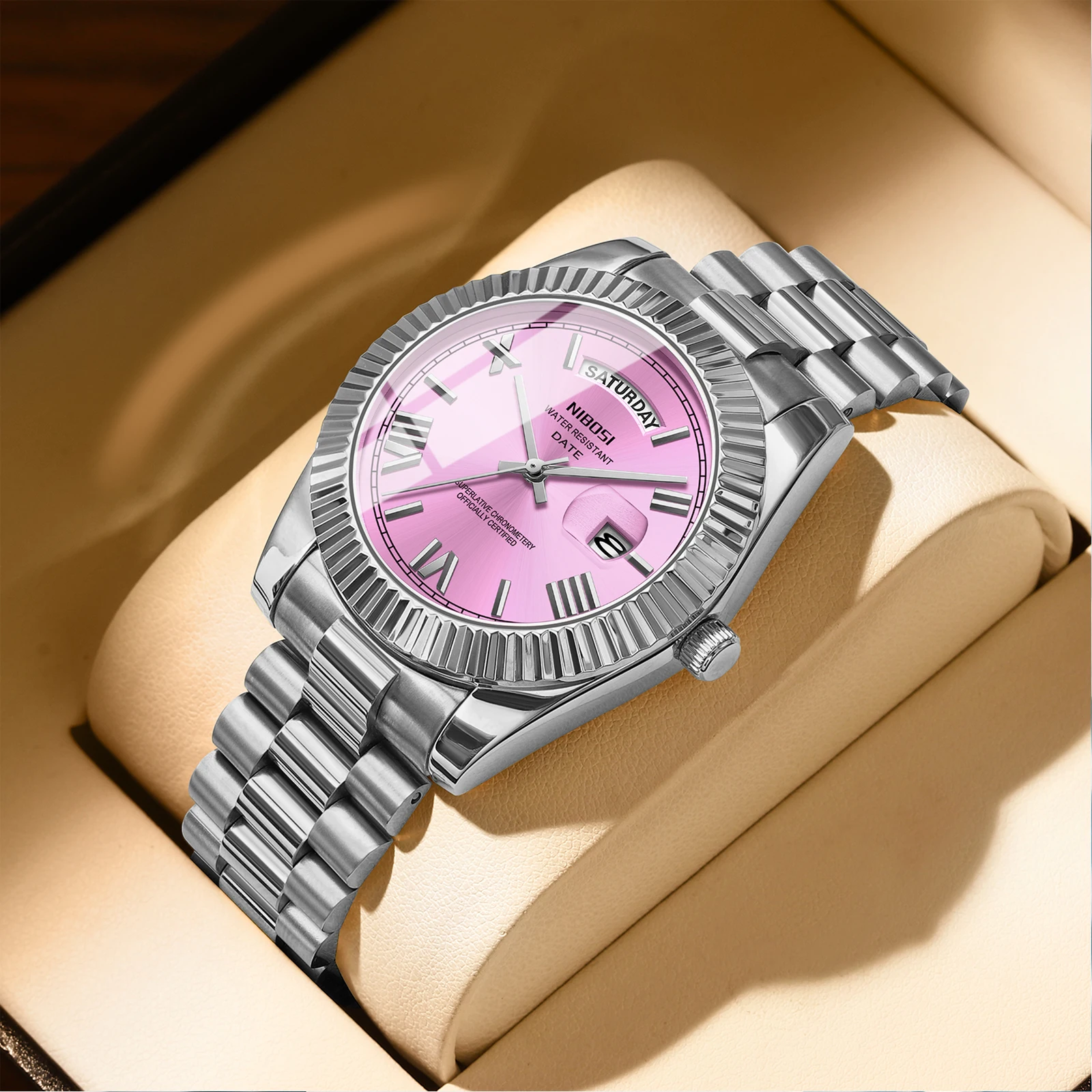 NIBOSI العلامة التجارية الفاخرة ساعات كوارتز للرجال الفولاذ المقاوم للصدأ مضيئة ساعة رجالي مقاوم للماء ساعة الأعمال Relogios Masculin #4