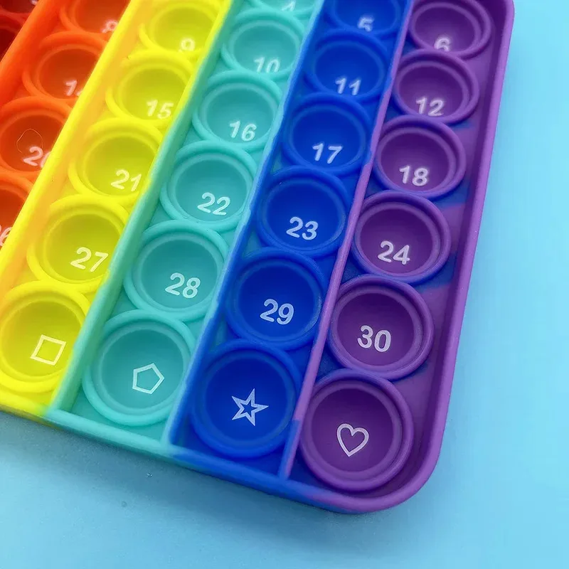 2-in-1 Fidget Toy: Letters & Numbers Push Bubble Sensory Board for Math Learning, Kids Educational Toys