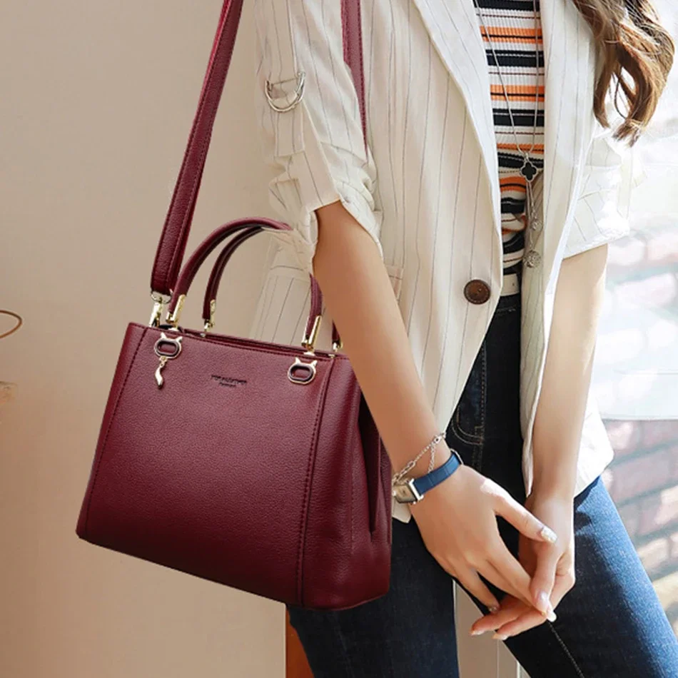 Fashion Ladies Large Capacity Handbags High Quality Leather Shoulder Bags Designer New Elegant Women Top Handle Tote Bag Female