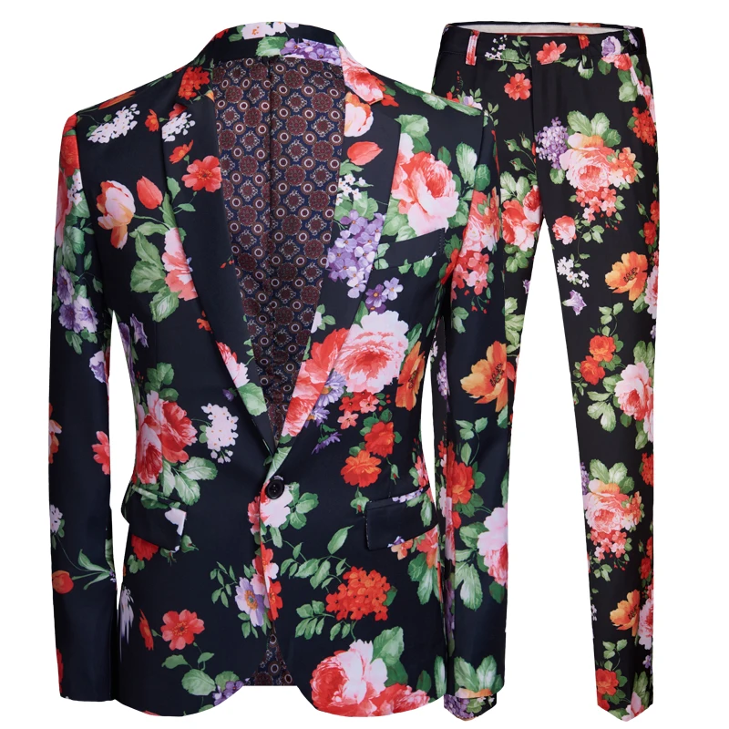 2023 Stylish Men's Suits Slim Fit Printed Men's Wear Western-style Clothes Men's Printing Hot Stamping Fashion Suit Party Coat