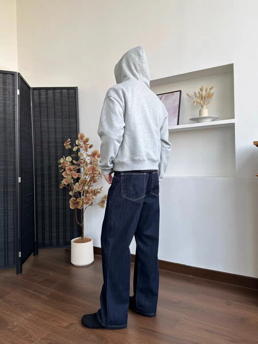 

Deep Blue Wide Leg Original Denim Straight Tube Jeans High Waist Loose Fit Summer New Arrival for Men And Women