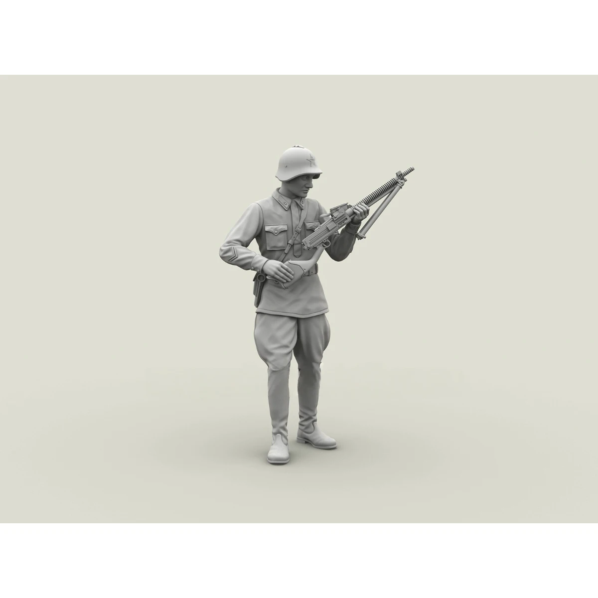 

1/35 Resin Unpainted Model Kit, Red Army Lieutenant Holding Light Machine Gun, Unassembled and Unpainted GK, BK578