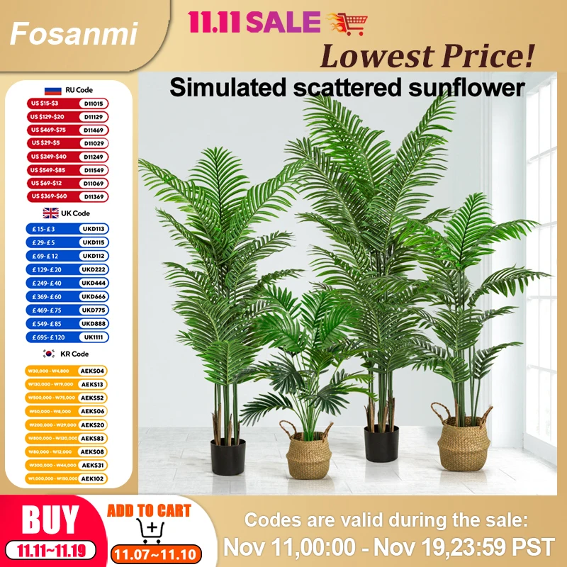 

100-210 см искусственные пальмы ареки, искусственные зеленые растения, напольные украшения, ландшафтный дизайн в горшке, садовый горшок, домашний уличный декор