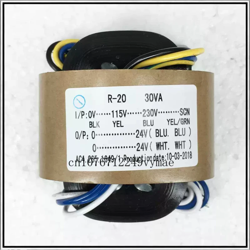 30VA R-Core Transformer Dual 24V Pure Copper Wire Universal Input 115V-230V Audiophile Audio Power Transformer