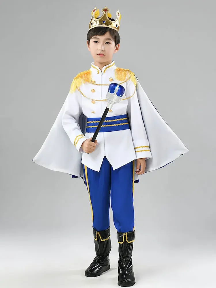 Sette pezzi di Halloween per bambini che giocano a re Costume fantasia Costume reale europeo Set regalo di natale