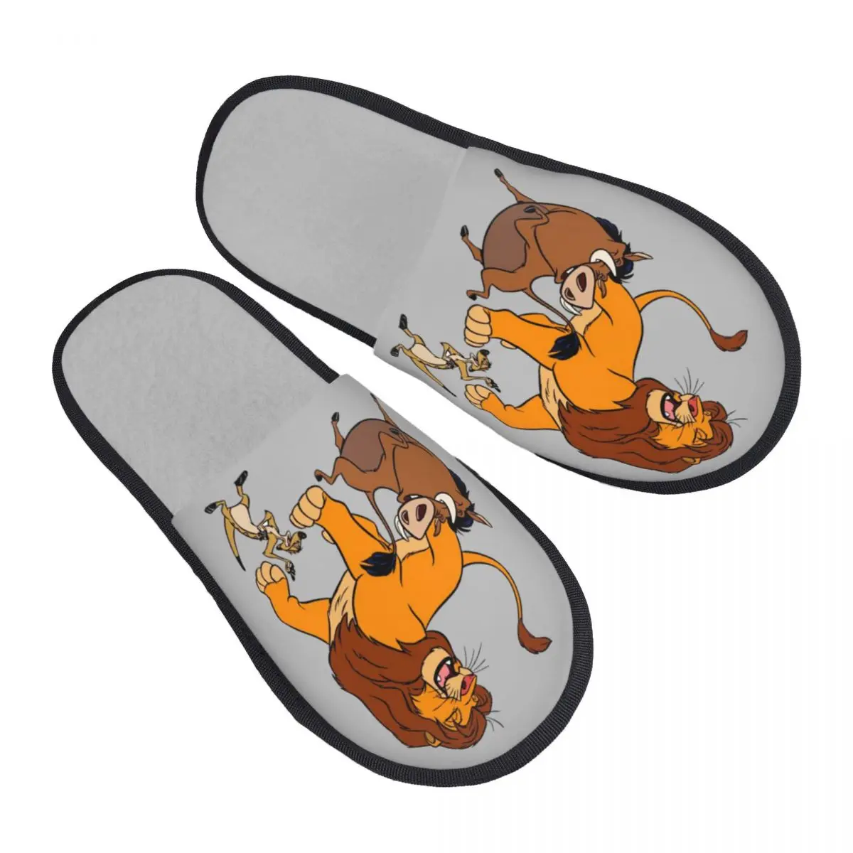 

Custom The Lion King TIMON PUMBAA Guest Slippers for Hotel Women House Slipper