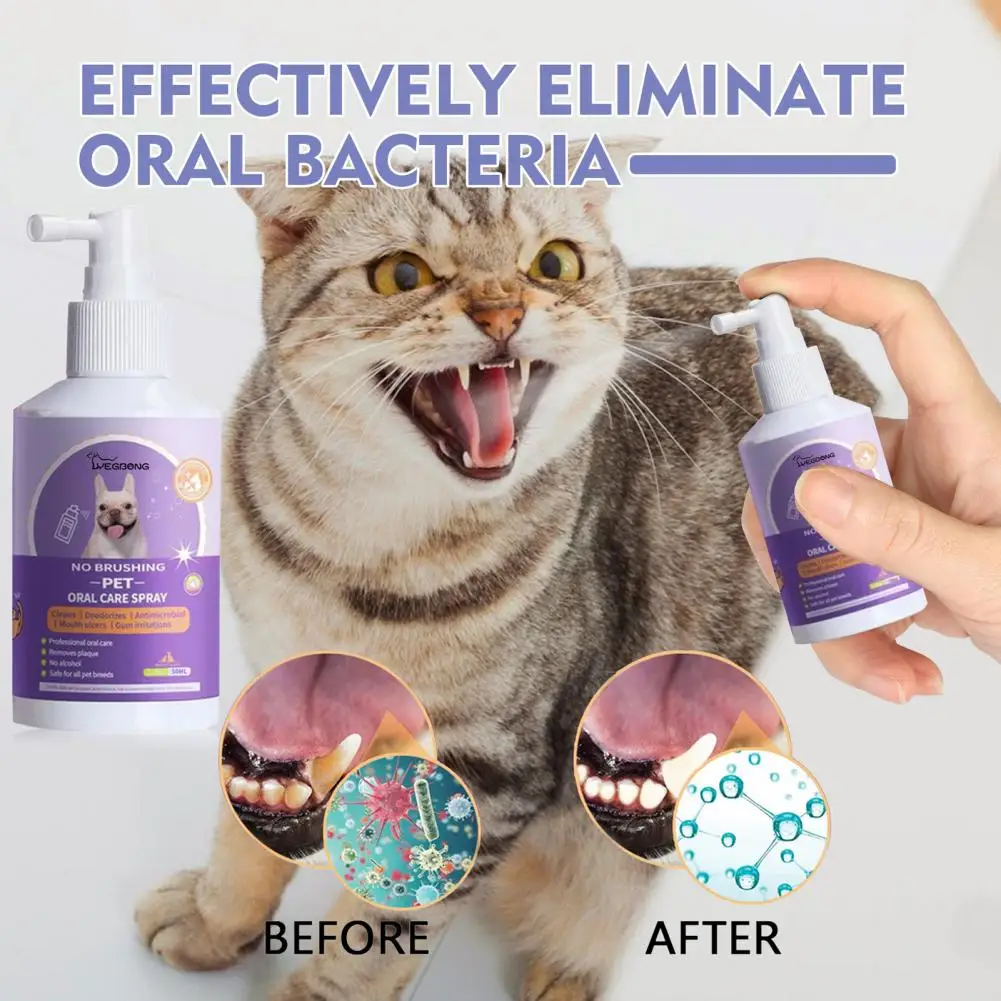 Practical  Dog Oral Spray Portable Pet Cat Dog Dental Cleaning Spray Easy to Use Liquid Pet Oral Spray Pet Product