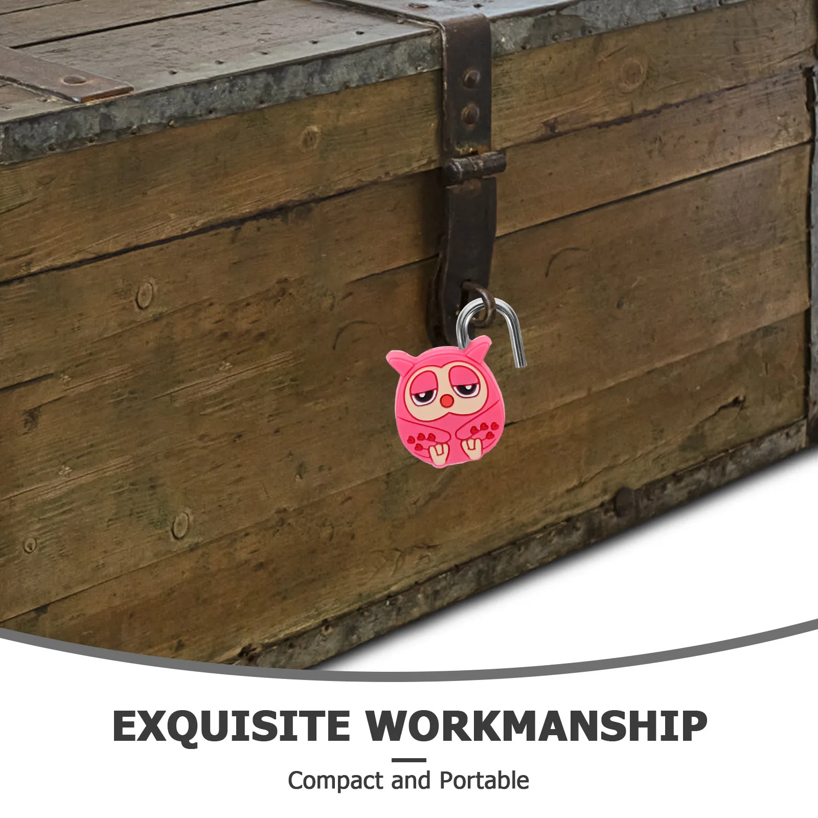 Creative Cartoon Metal Mini Lock Owl Shape Cute Animal Padlock for Home Cabinets Backpack Suitcase Jewelry Box Security