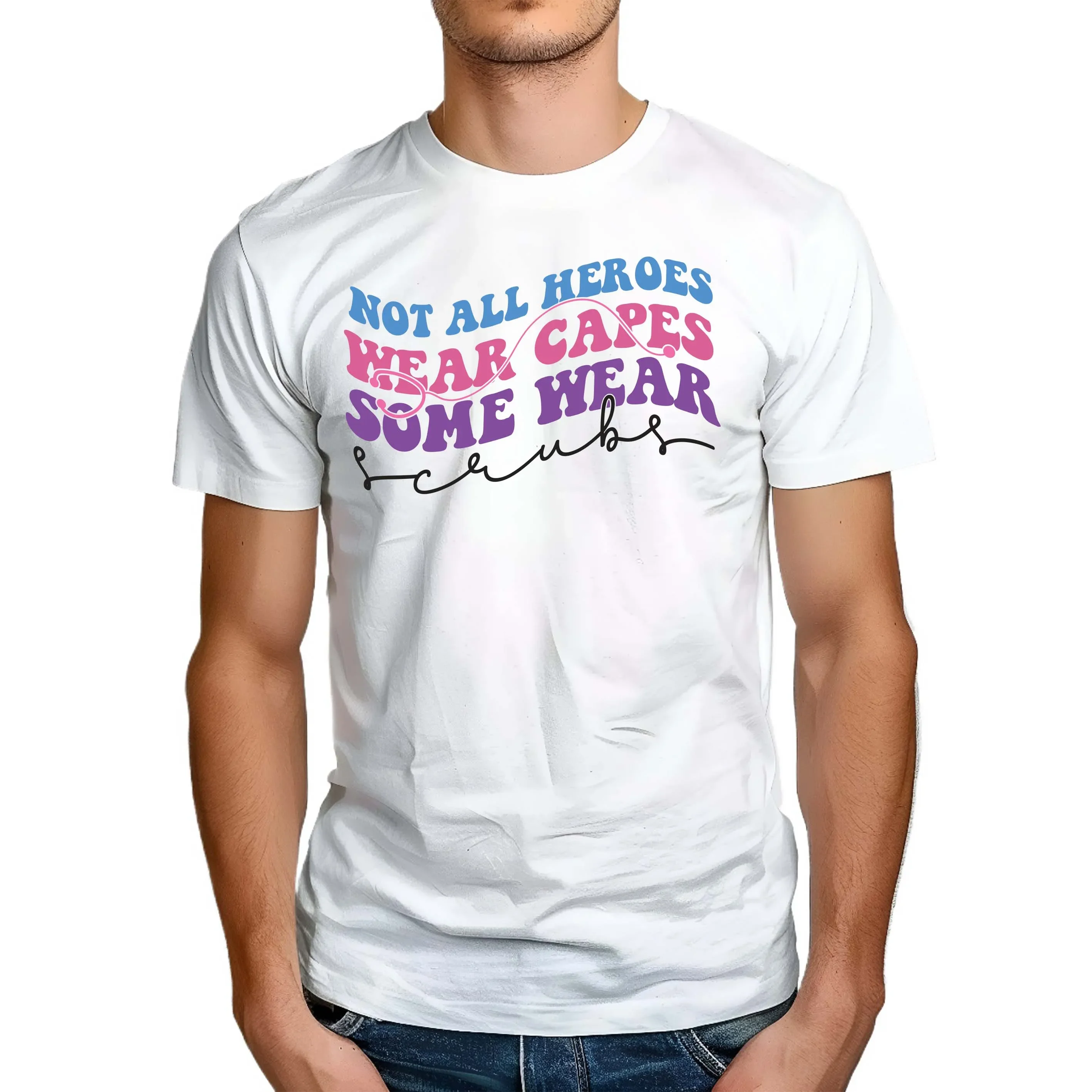 Notall Heroes Wear Capes Customized T Shirt Design Cotton MenTshirt Your Own Photos Logo Graphics Diy T-shirt Streetwear Tees