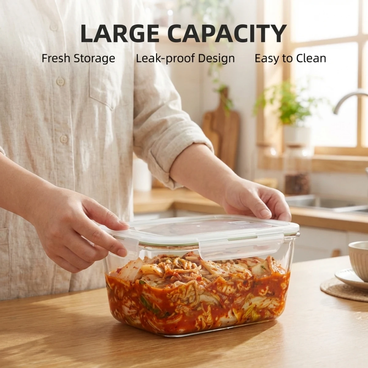 Meal Prep Containers - Pojemnik do przechowywania z białą pokrywką,