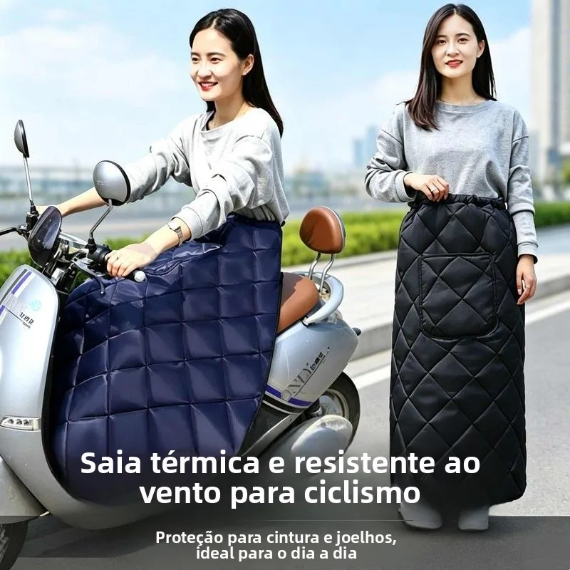 thickened-fleece-windproof-riding-skirt-leg-protector-bibs-cycling-warmth-with-pocket-autumn-winter-half-body-cold-resistance