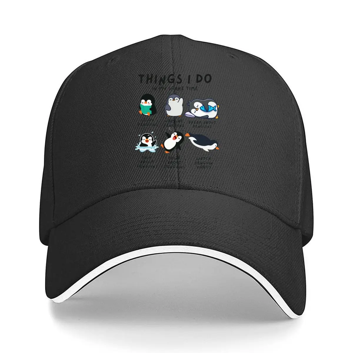 Things I Do In My Spare Time Penguins Graphic Sandwich Baseball Cap Sun Cap Outdoor Workouts Hat