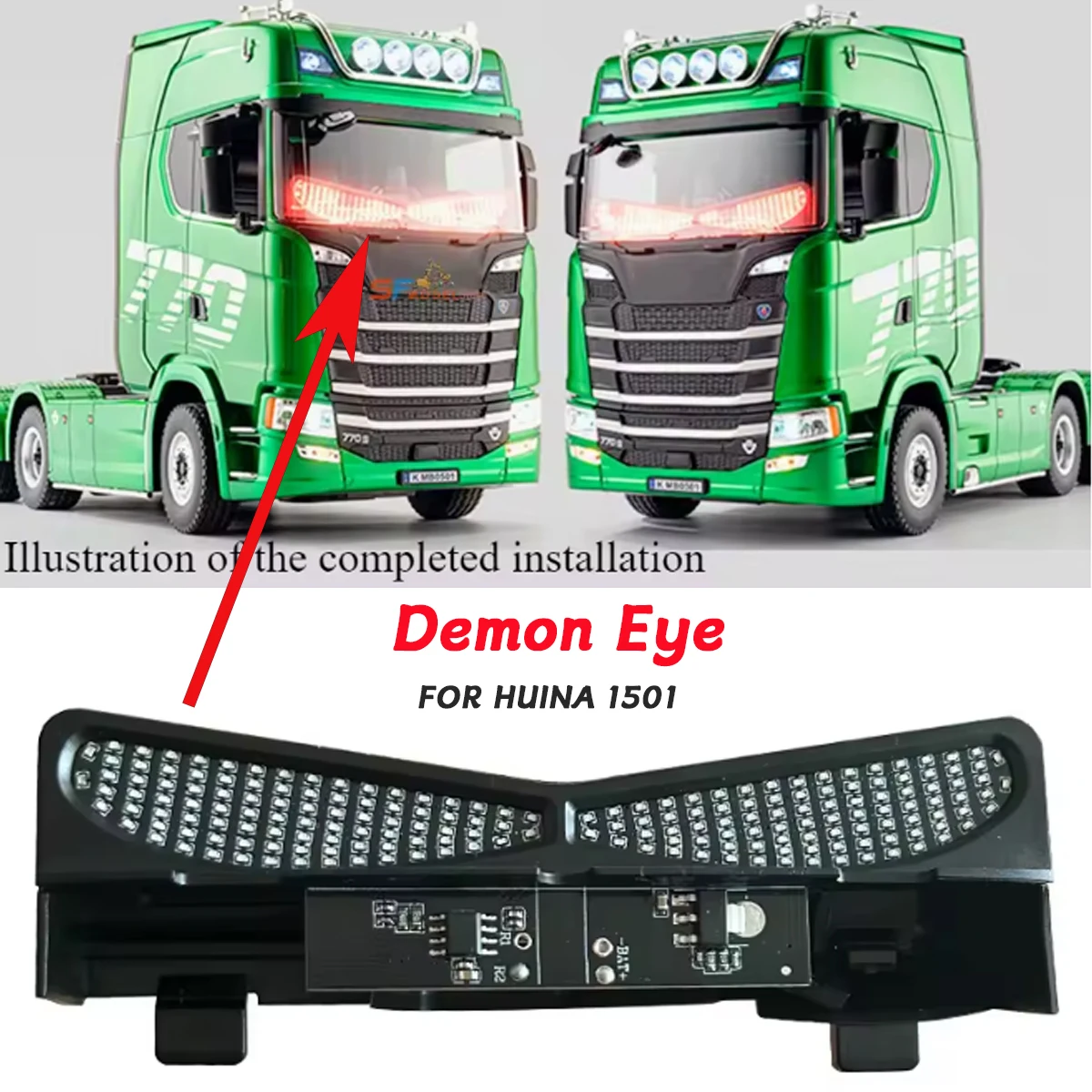NEW HUINA 1501 RC Truck Accessories Demon Eye Light Remote Control Tractor Upgrade Parts for 770S Remote Control Truck Model Toy