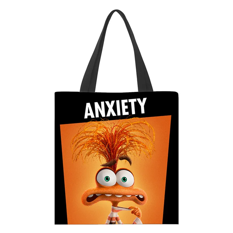 Disney Inside Out Prints Handbag Tote Bags Action Figure Toys Anxiety Envy Disgust Anger Canvas Shoulder Bag Backpack Kids Gifts