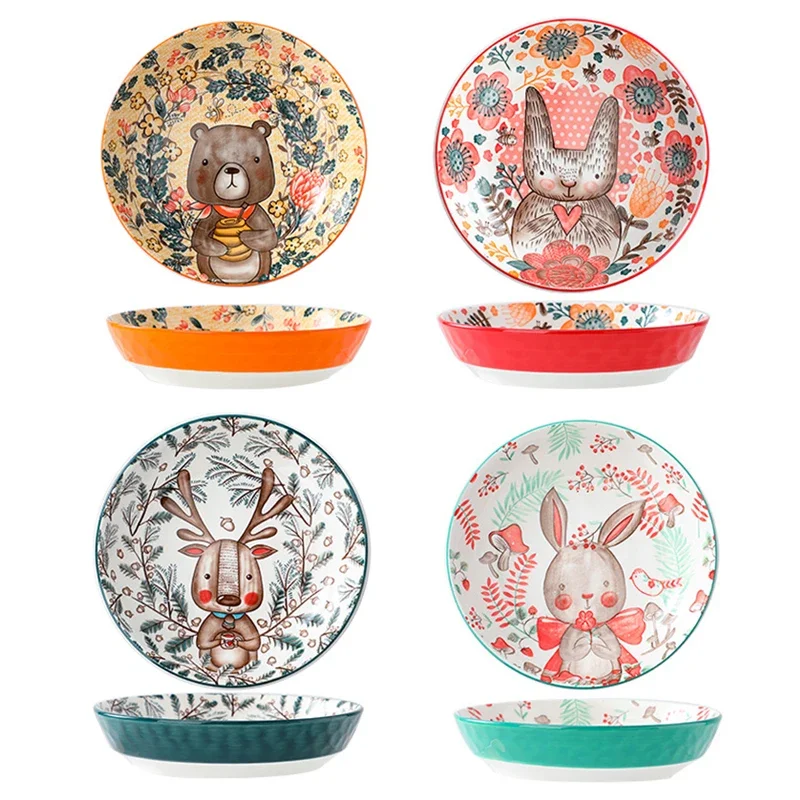 Cartoon Household Rice Bowl Brown Bear Noodle Bowl Creative  Ceramic Rice Bowl Kitchen Accessories