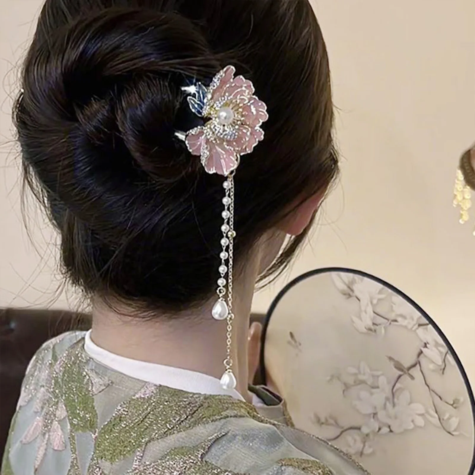 Esmalte em forma de u grampo de cabelo chinês hanfu acessórios para o cabelo tradicional franja varas de cabelo retro casamento nupcial coque jóias presentes