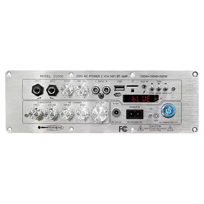 DT21 Bluetooth 5.1 Sound Amplifier Board HiFi Power for Amp for Karaoke Car Home Theater 4-8Ω 20-200W EU Plug