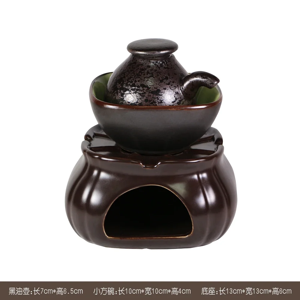 YXYMCF Thailand SPA Massage Oil Heater Ceramic Tea Warmer Set Candle Holder Heating Living Room Ornaments , Essential Oil Stove