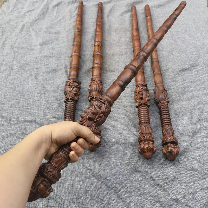 

Taoist supplies, wood beating God whip, dragon head style, Jiang Taigong holding whip,Taoist town altar magic instrument