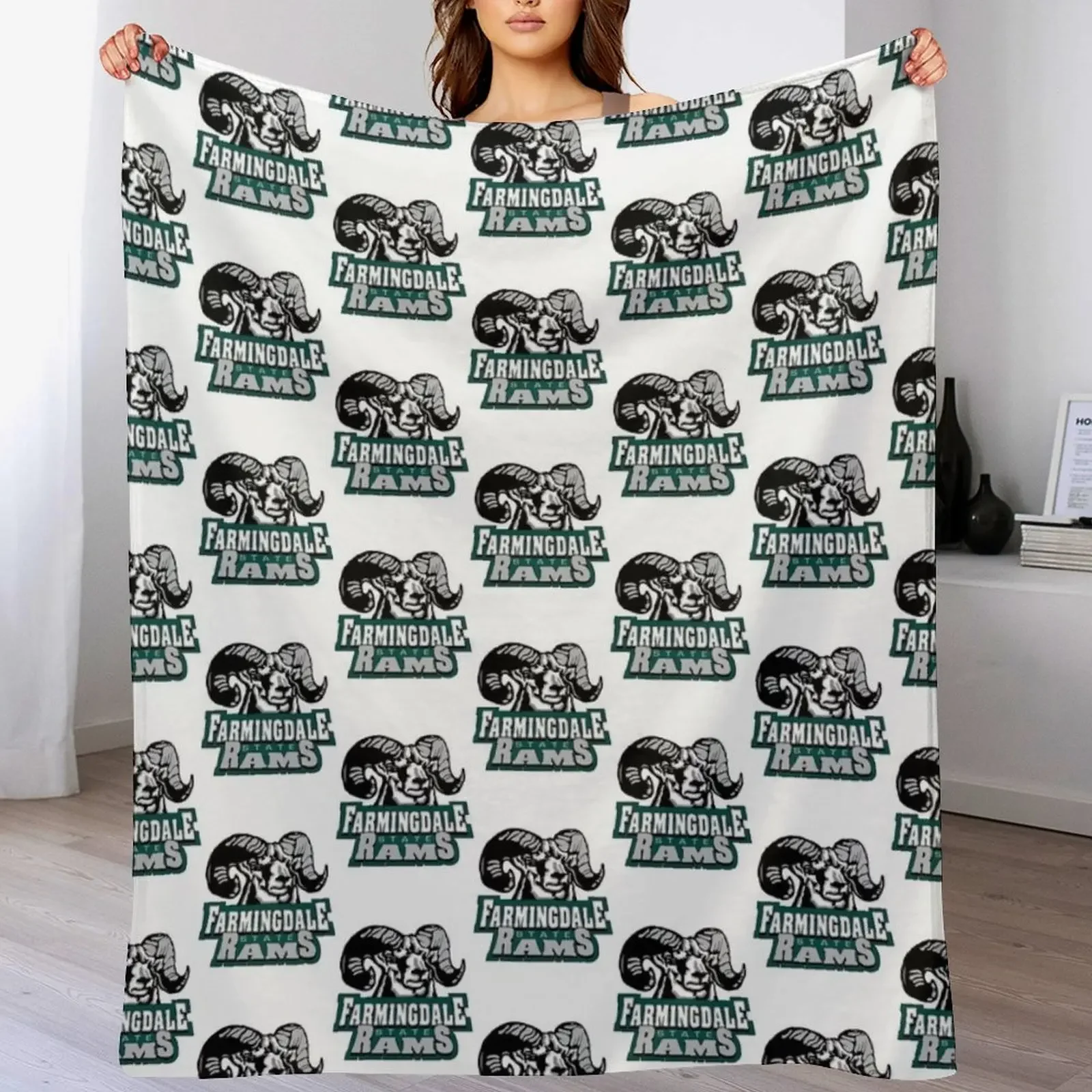 

Rams, SUNY Farmingdale Throw Blanket Breathable Lightweight Blanket for Adults Kids
