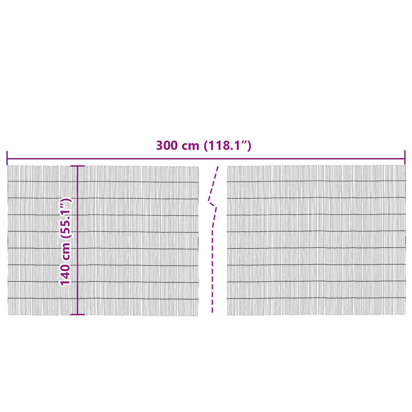 Garden Reed Fence Outdoor Screen Decor Natural Bamboo Material 118x55 Inch Garden Barrier Panel