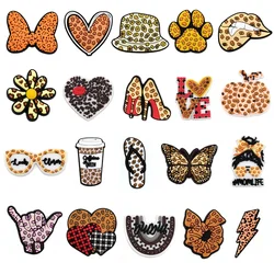 Cute Leopard Print Shoe Charms Pin for Crocs Accessories Charms Clogs Bubble Slides DIY Shoe Decoration Buckle Grils Party Gifts