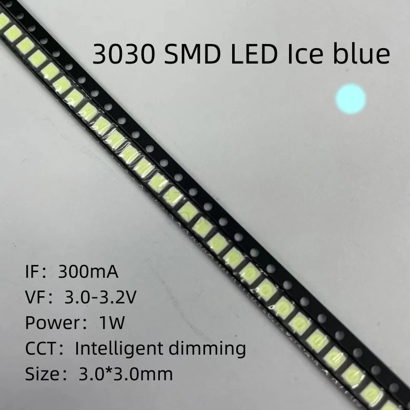 1W 3030 SMD LED Ice blue 3.0*3.0mm High brightness High quality lamp beads