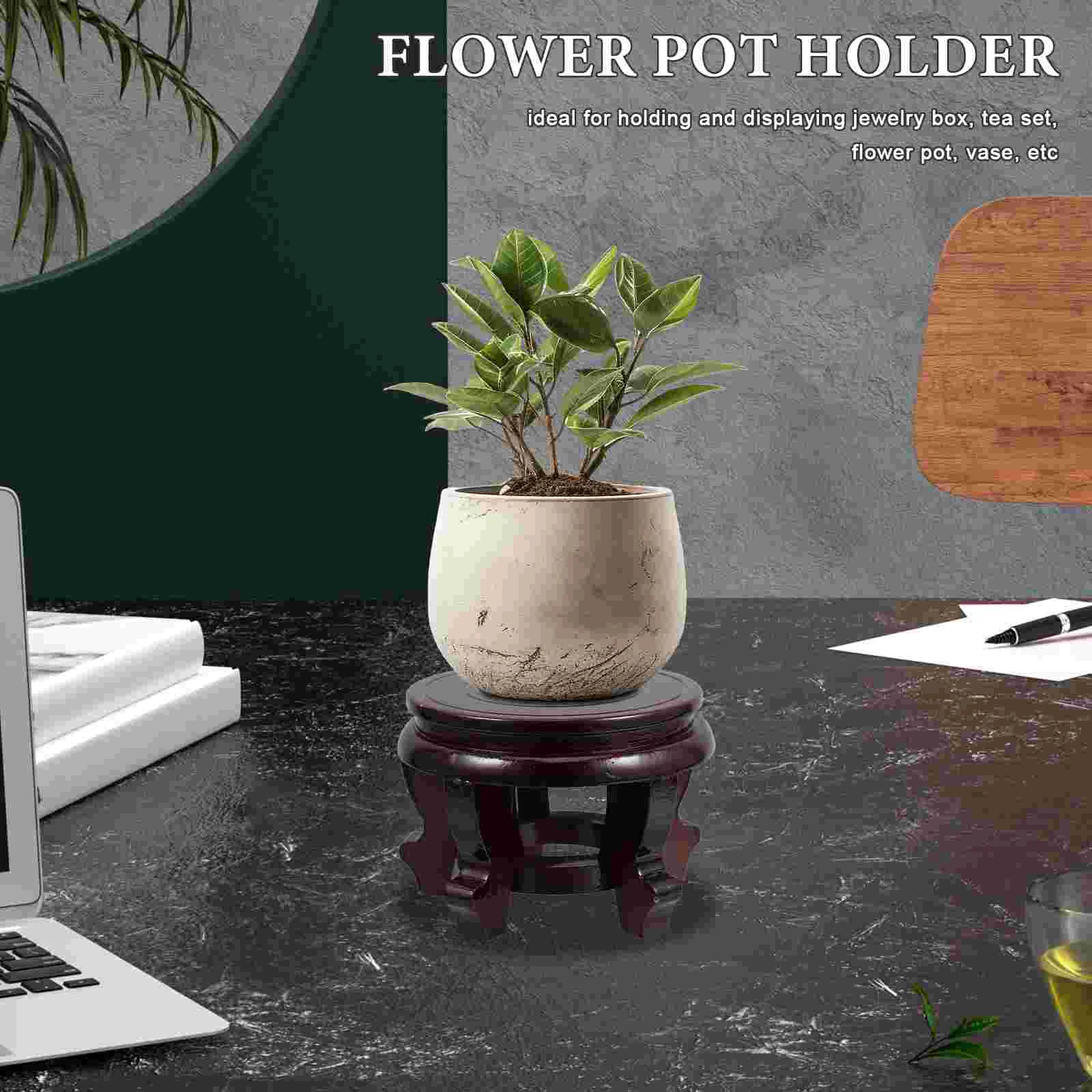 Oriental Plant Stand Indoor Flower Pot Base Pots Wood Artificial Stools Individual