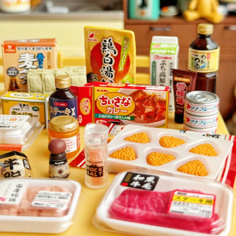 8pcs Original Re-Ment Supermarket Special Offer Day Miniature Scene Vegetable Bread Mini Scene Convenience Store Blind Box