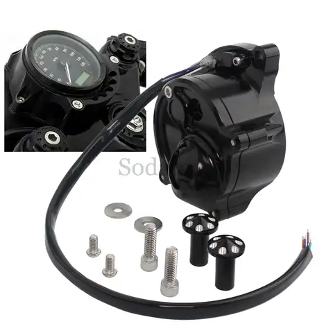 Motorcycle LED Vivid Black Speedometer Mounting Bracket For Harley Sportster Iron XL1200NS XL883N XL883L