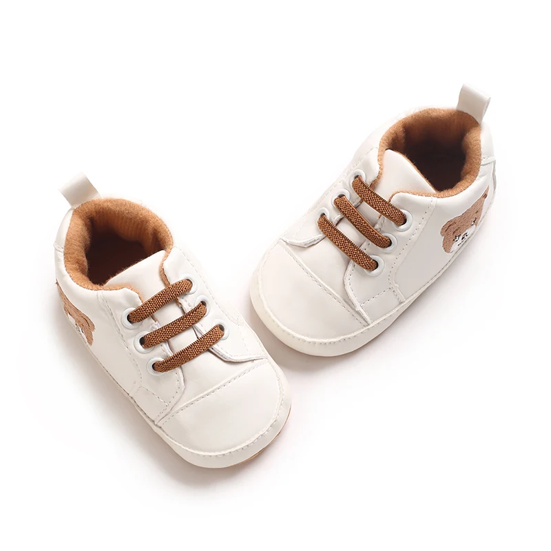 Frühlings- und Herbst-Babyschuhe, Lauflernschuhe, niedlicher Bär, 0-18 Monate, Babyschuhe, lässige, weiche Stoffsohle, weiße Schuhe, Sportschuhe – Detail 5