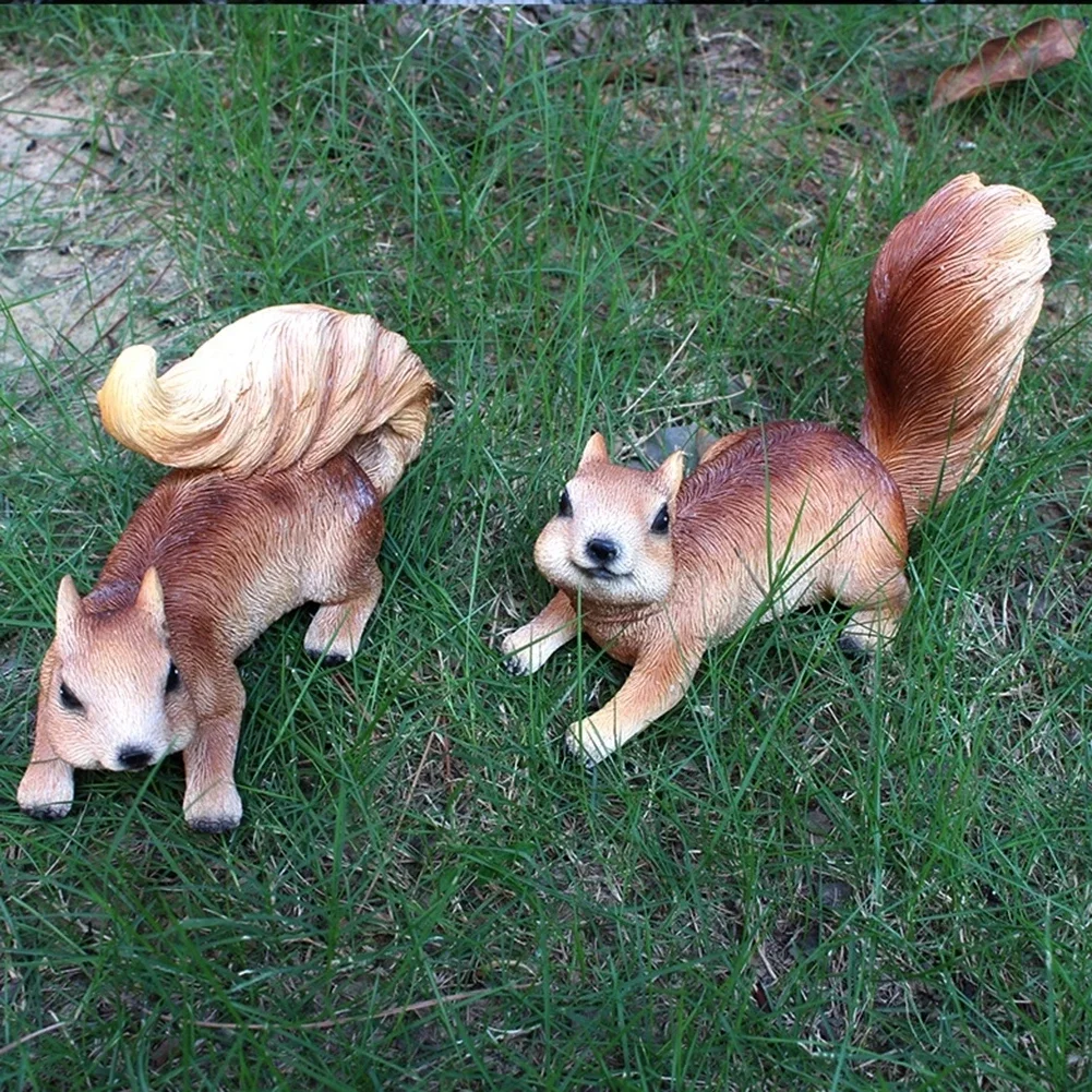 For Yard Decor Outdoor Decor Squirrel Garden Ornaments Embellishment Realistic Appearance Versatile Placement Weather Resistant