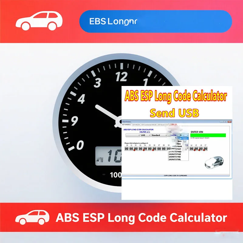 Newest OBD2 Scanner For V/W ABS ESP Long Code Calculator Helper MK60EC1 ABS ESP Long Code Calculator Software+Unlimited Keygen