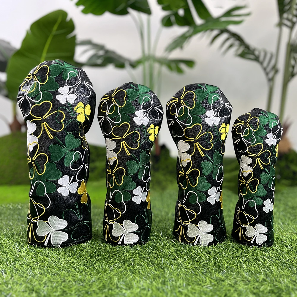 

Limited edition four leaf clover golf club head cover: durable, waterproof, safe, golf accessory club protective cover, providin