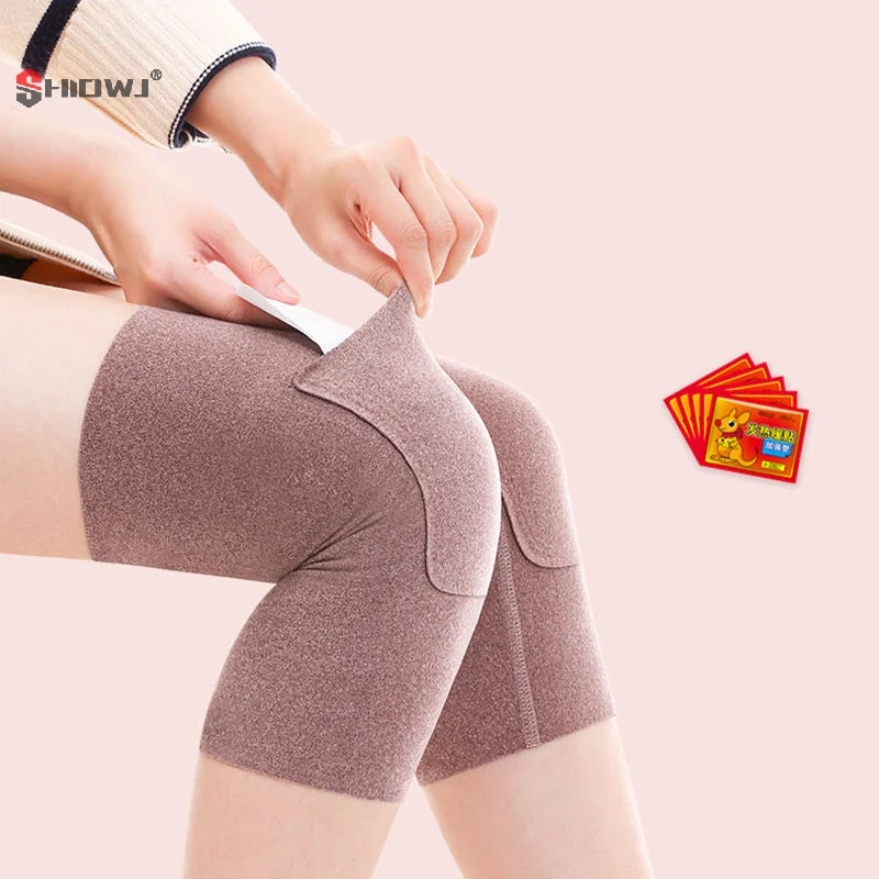 1 par de rodilleras cálidas con bolsillo elástico para piernas artritis rodillera a prueba de frío calentador de invierno Protector de rodilla Unisex regalo para personas mayores