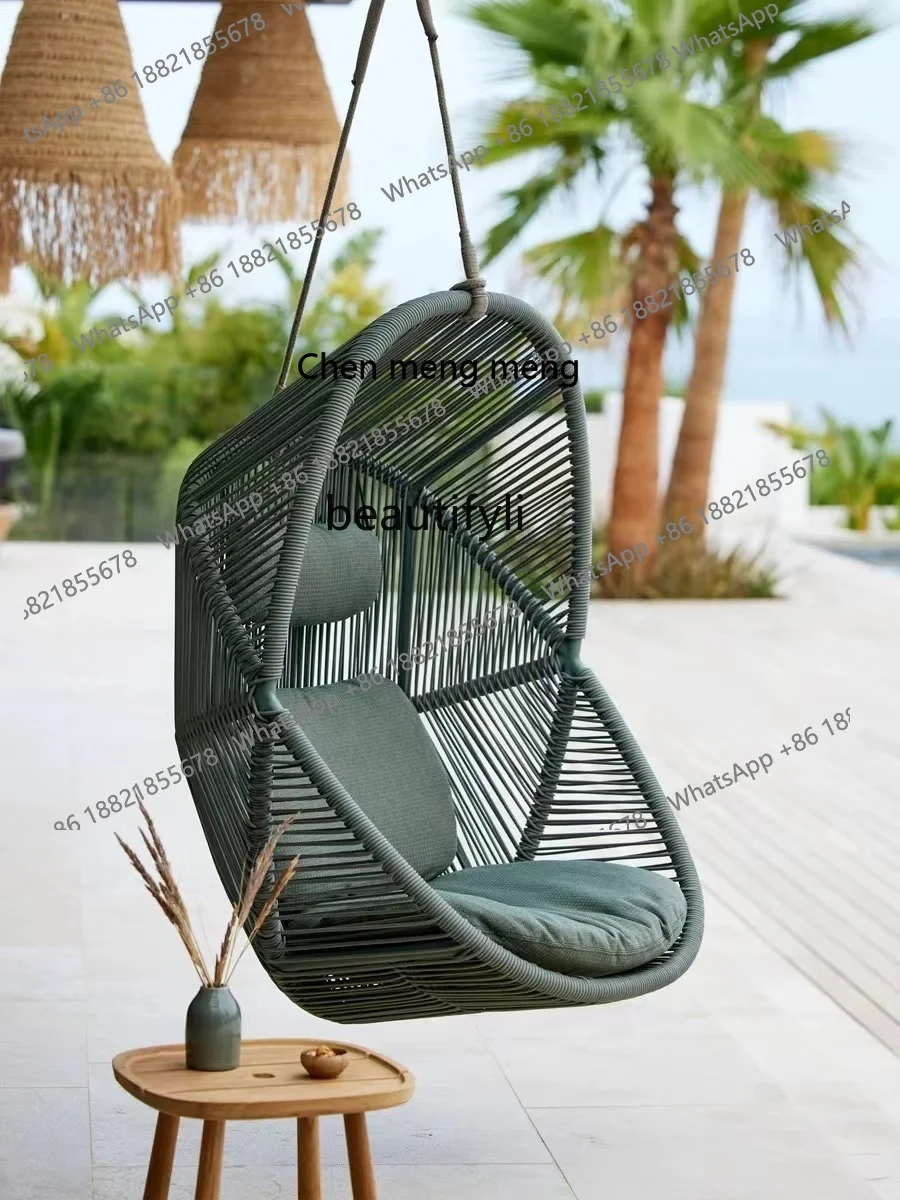 X  Outdoor Swing Leisure Courtyard Garden Villa Bird's Nest Rattan Recliner Hanging Basket Glider Single Furniture