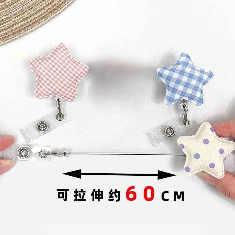 Lattice Star Retractable Badge Clip Buckle Student School Card Sleeve Anti-loss Buckle Nurse Badge Reel