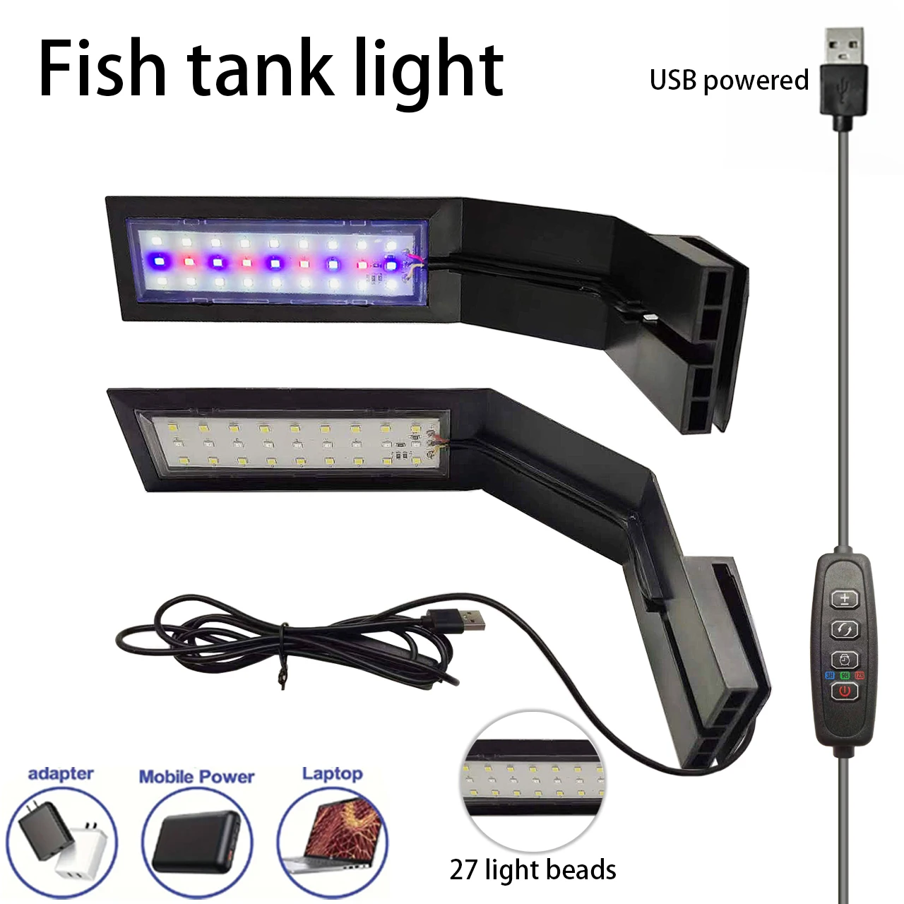 Super Slim LED Aquarium Light Lighting plants Grow Light 10W Aquatic Plant Lighting Waterproof Clip-on Lamp For Fish Tank