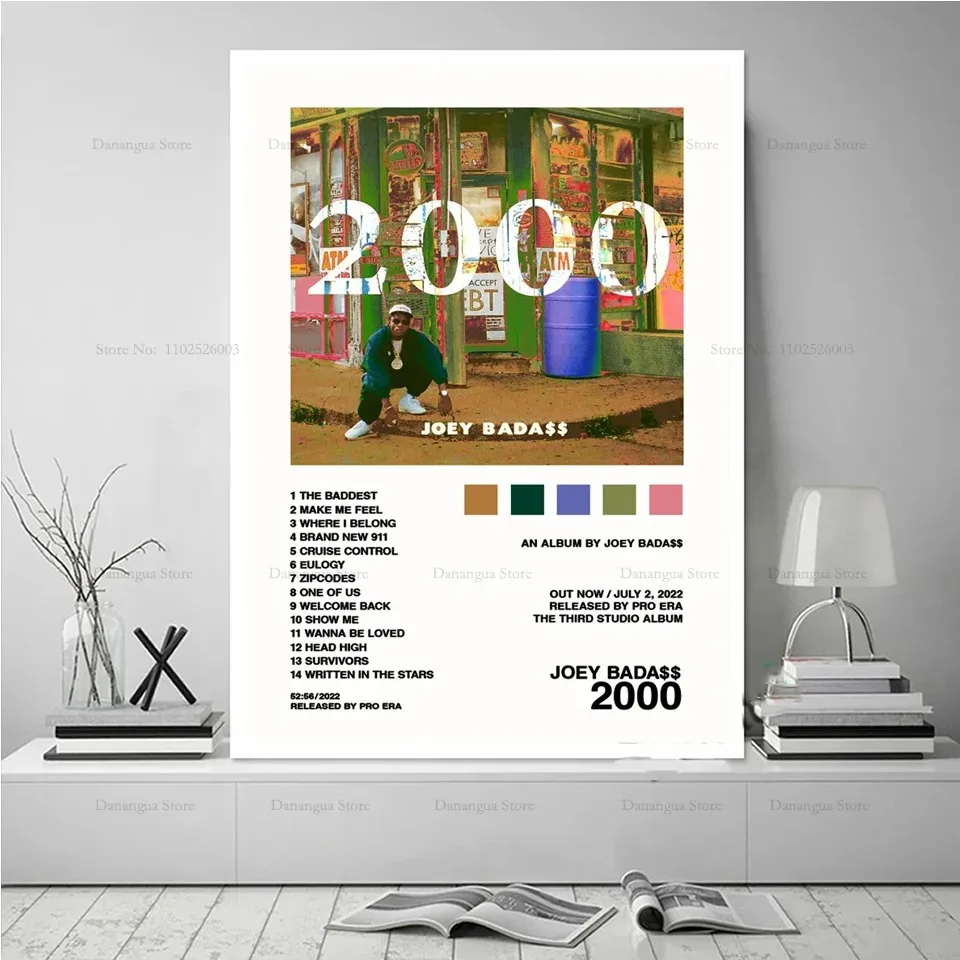 Joey Badass 1999 Hip Hop Rapper Music Album cover Star Poster Prints Wall Art Canvas Painting Picture Photo Gift Room Home Decor view 2